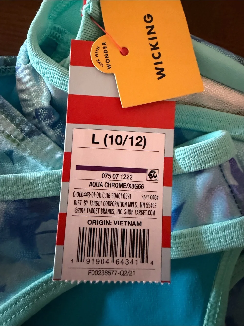 NWT Cat & Jack Girls Gymnastics Leotard Size L 10/12 Aqua Floral